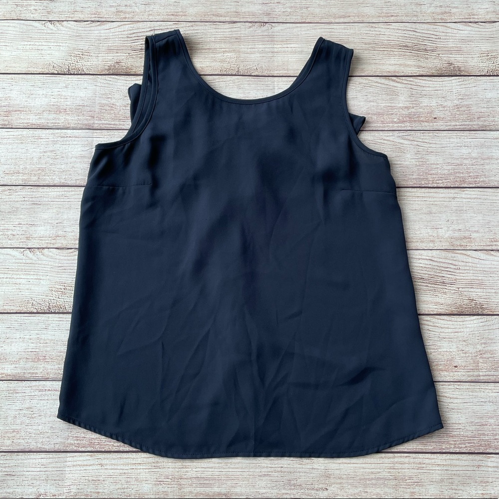 The Limited Navy Bow Back Blouse
